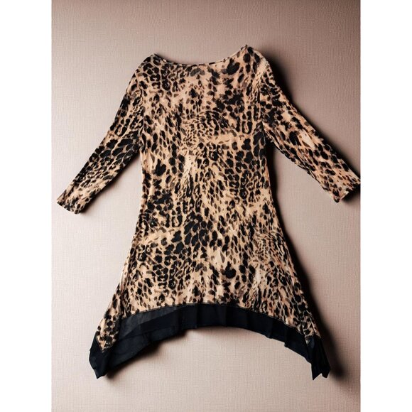 Cable & Gauge Leopard Print Dress Size L - Picture 3 of 8